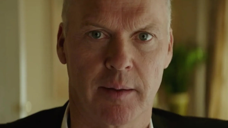 Michael Keaton looks into the camera