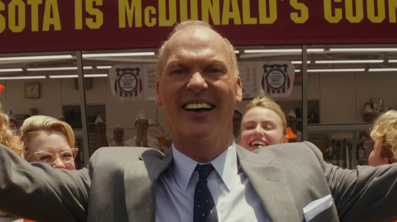 Michael Keaton looks into the camera