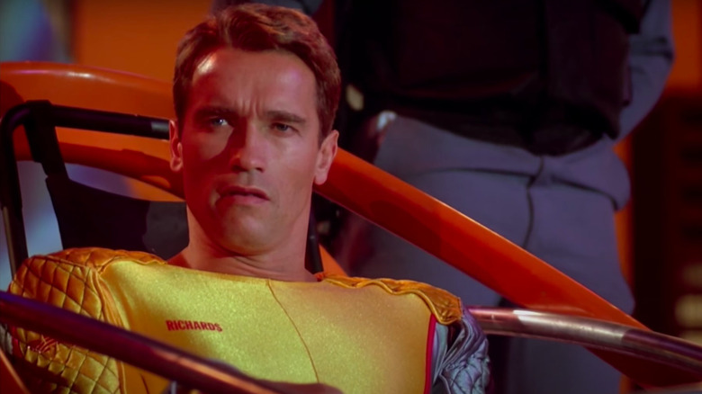 Arnold Schwarzenegger looking stern