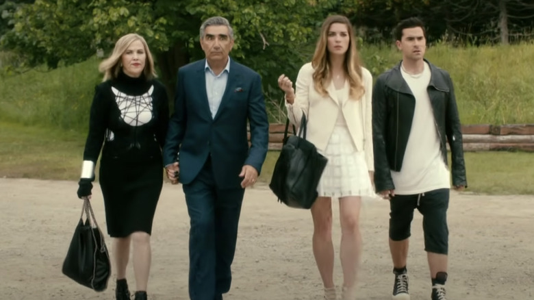 The Rose family walking