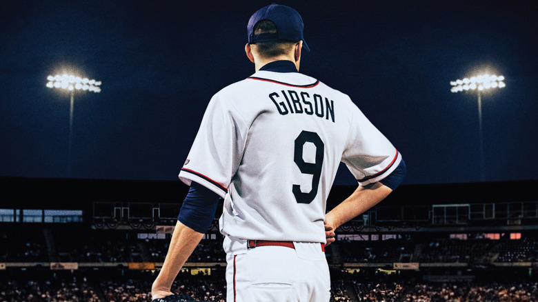 Gibson stands on the mound