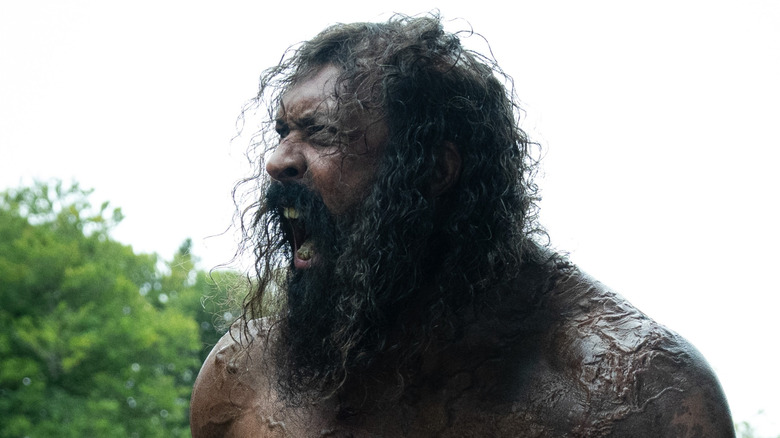 Samson screams in rage outdoors in 