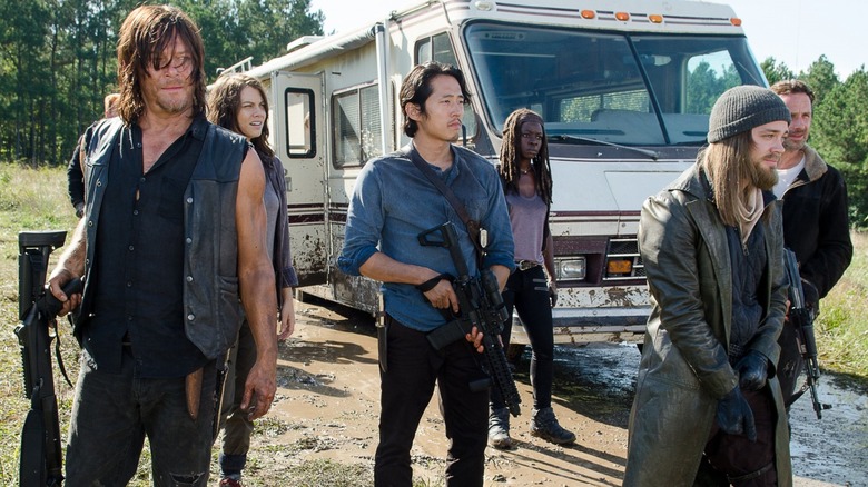 Daryl, Maggie, Glenn, Michonne, Jesus, and Rick