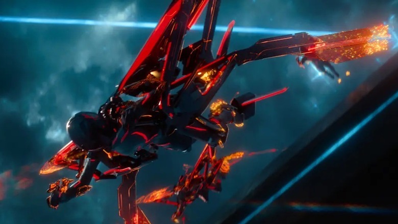 One of Dillinger's Grid soldiers zooming off to battle in Tron: Ares