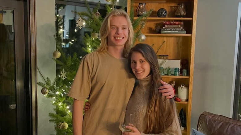 Jake Harrison with his sister