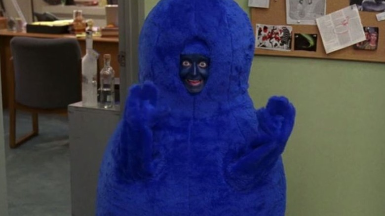 the "Blue Man" appears as a hallucination