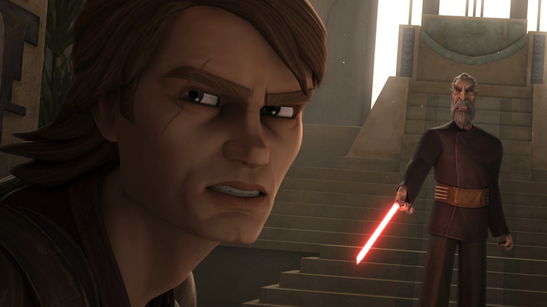 Anakin and Dooku fighting