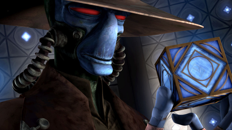 Cad Bane holding Holocron