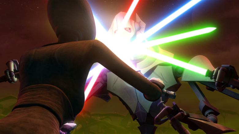 Ventress and Grievous fighting
