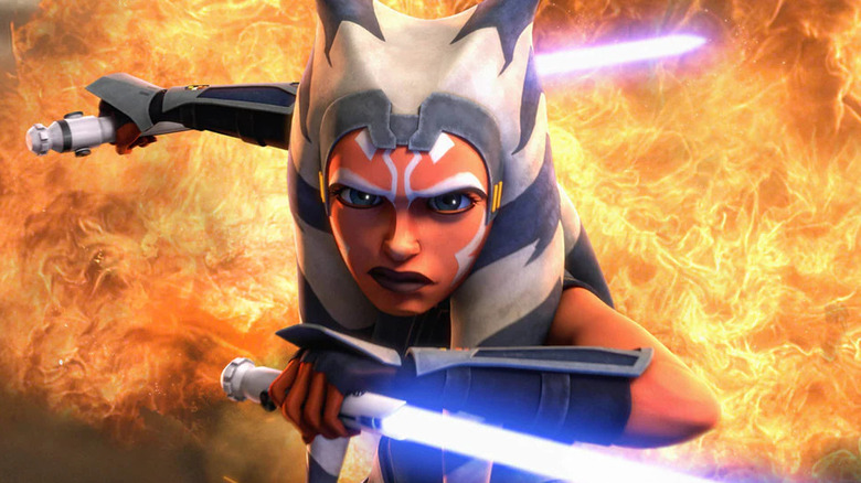 Ashoka fighting on Mandalore