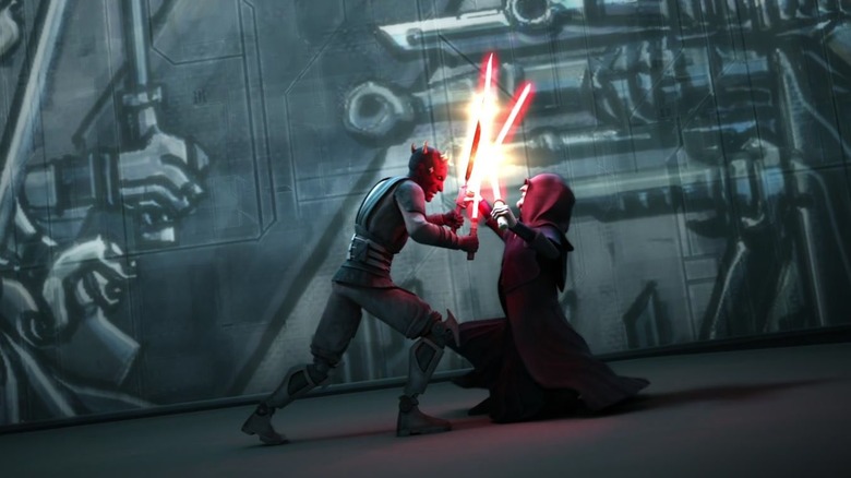 Maul and the Emperor fighting