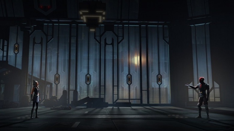 Ahsoka and Maul talking in Mandalore