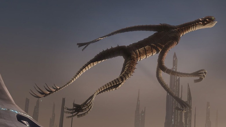 The Zillo Beast flying in Coruscant