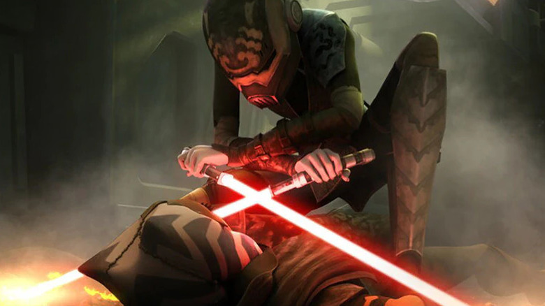 Ventress and Ahsoka fighting