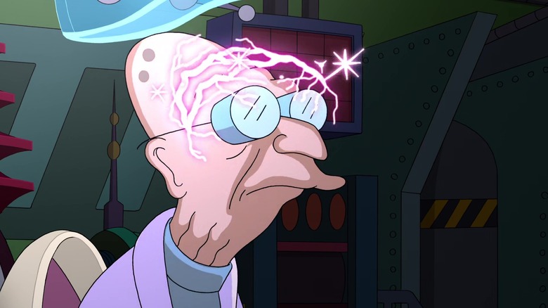 Farnsworth with sparks on head