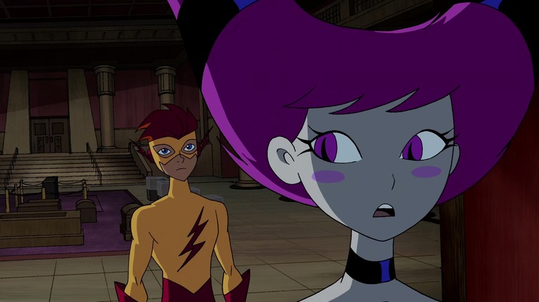 Kid Flash talking to Jinx