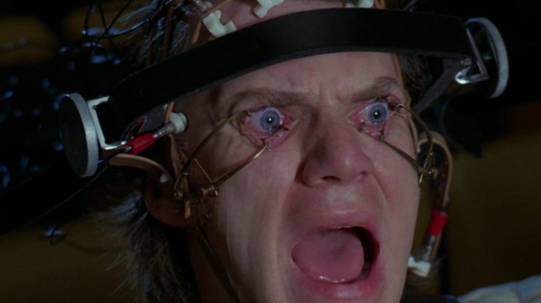 Malcolm McDowell as Alex DeLarge in A Clockwork Orange