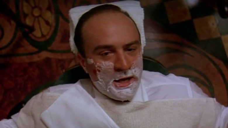 Robert De Niro covered in shaving cream