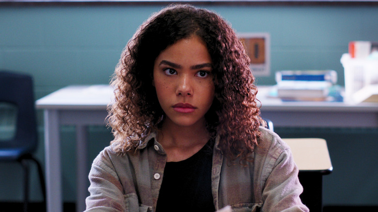 Ginny Miller glaring in class