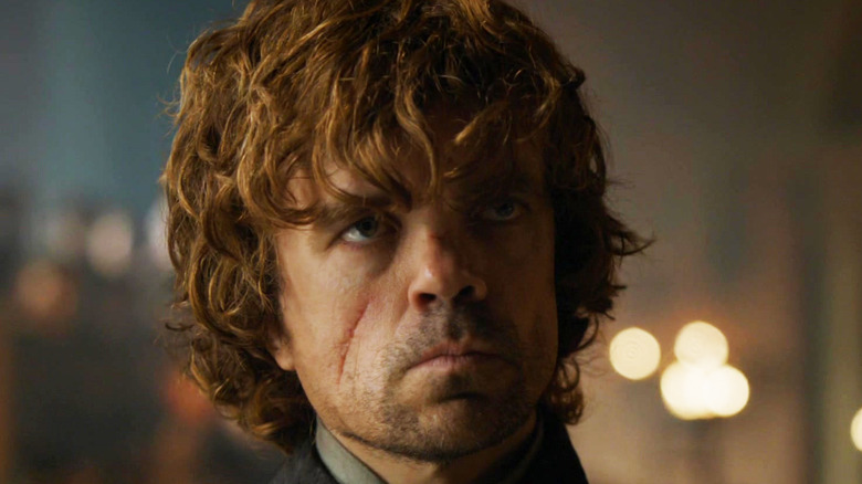 Tyrion Lannister grimacing