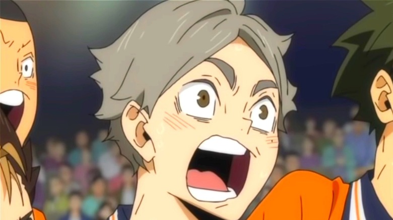 Hinata is shocked on Haikyuu!!