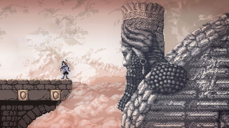 Indra standing on cliff