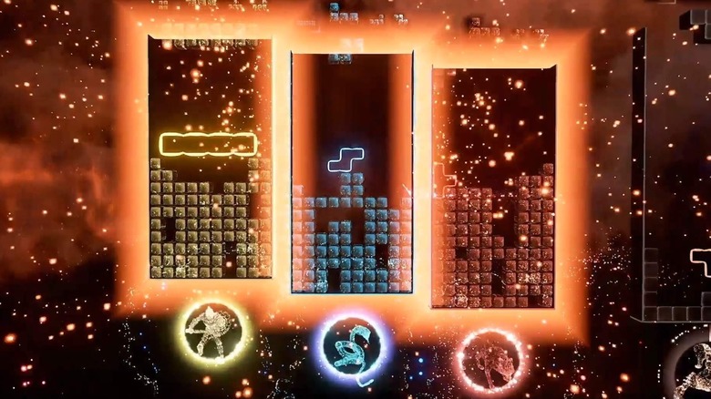Blue Tetris blocks