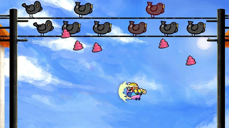 Wario underneath birds