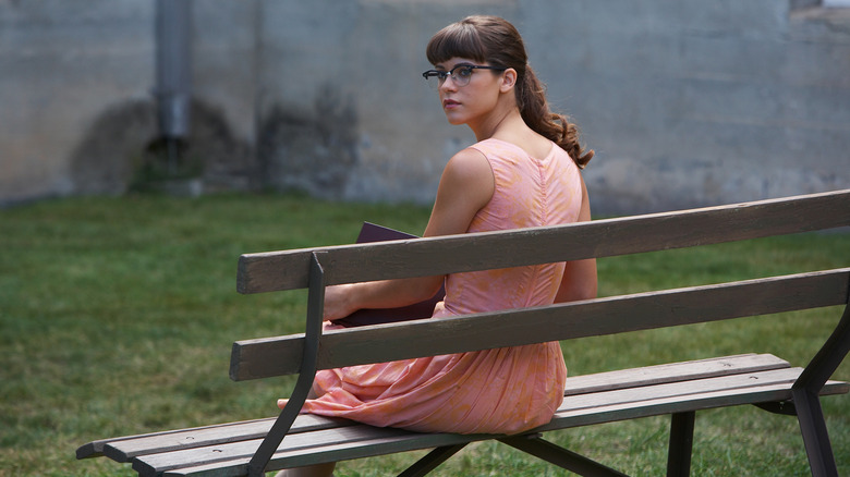 Iris on a bench