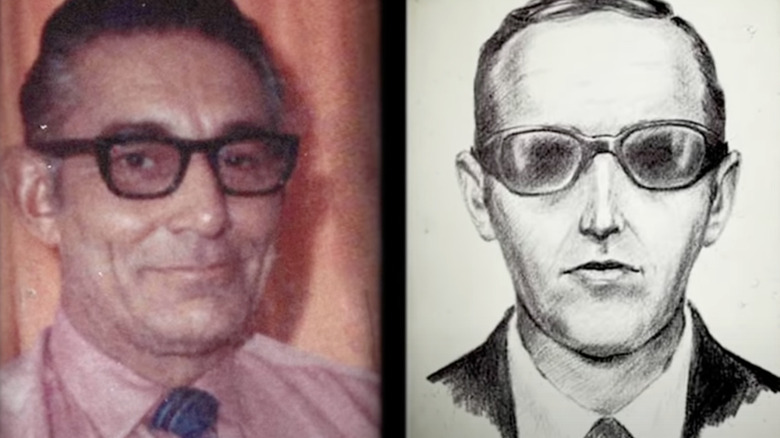 Photograph and police sketch from The Mystery of DB Cooper