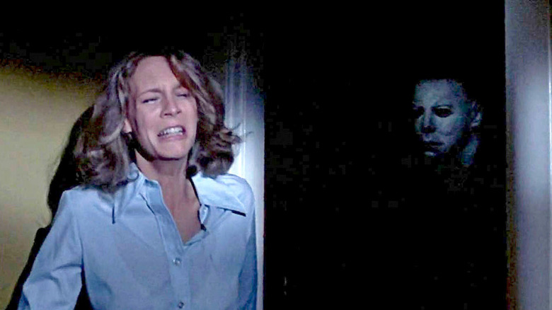 Michael Myers stalking Laurie in "Halloween" (1978)
