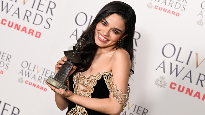 Rachel Zegler smiling at the Olivier Awards