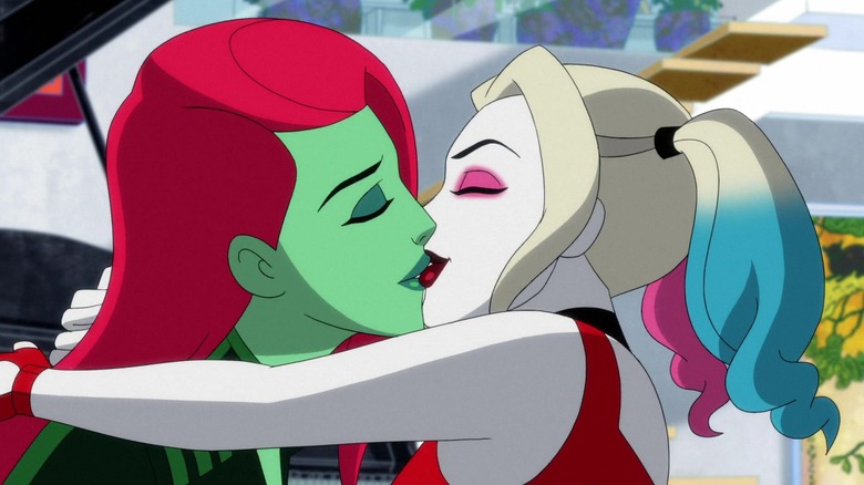 Harley and Ivy kissing in "Harley Quinn"