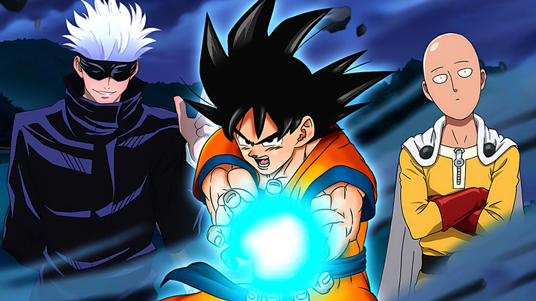 Goku powers up alongside Satoru Gojo and Saitama
