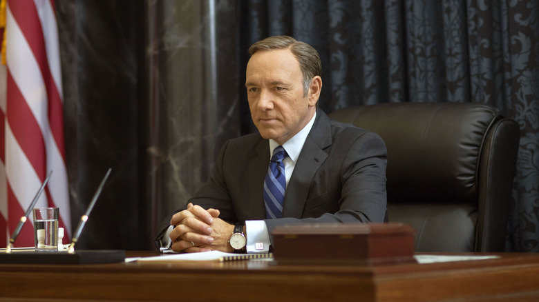 Frank Underwood sits at the head of the Senate in "House of Cards"