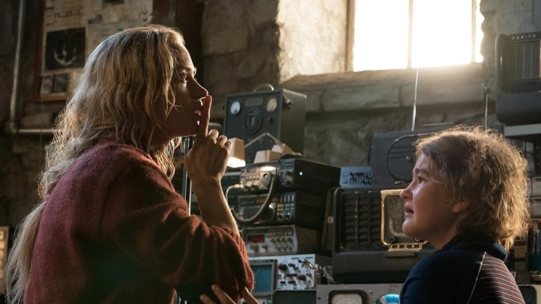 Evelyn Abbott shushing her daughter, Regan, in A Quiet Place (2018)