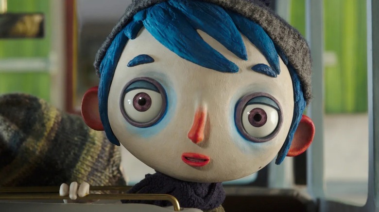 Courgette looking back at another student in My Life as a Courgette (2017)