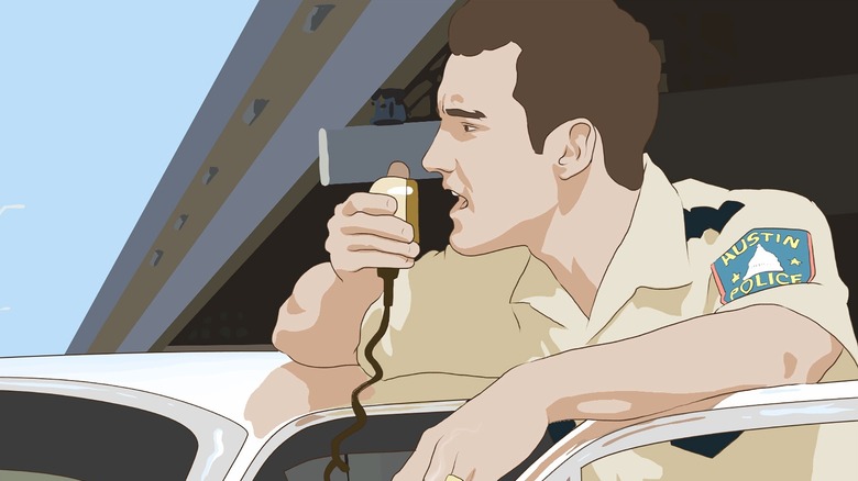 A police officer responding to a mass shooting in Tower (2016)
