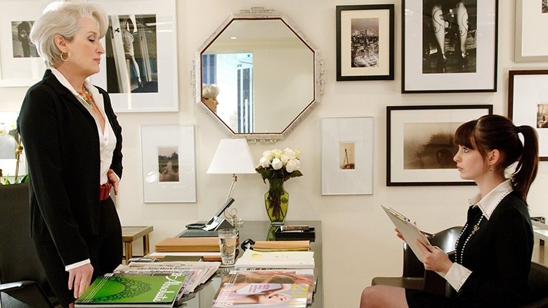 Miranda talking to Andy in her office in The Devil Wears Prada