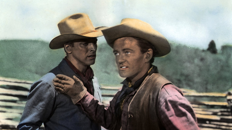 Owen Daybright and Lee Strobie wearing cowboy hats in Vengeance Valley