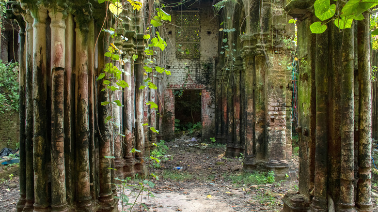 The ruins of a Bengali Zamindar Bari, or Raj Bari, in India