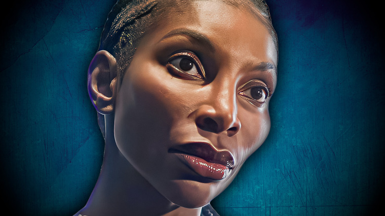 Close-up of Michaela Coel as Lori Butler in The Christophers