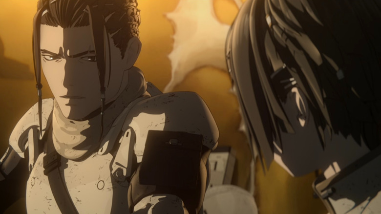 Sutezo wearing armor in Blame!