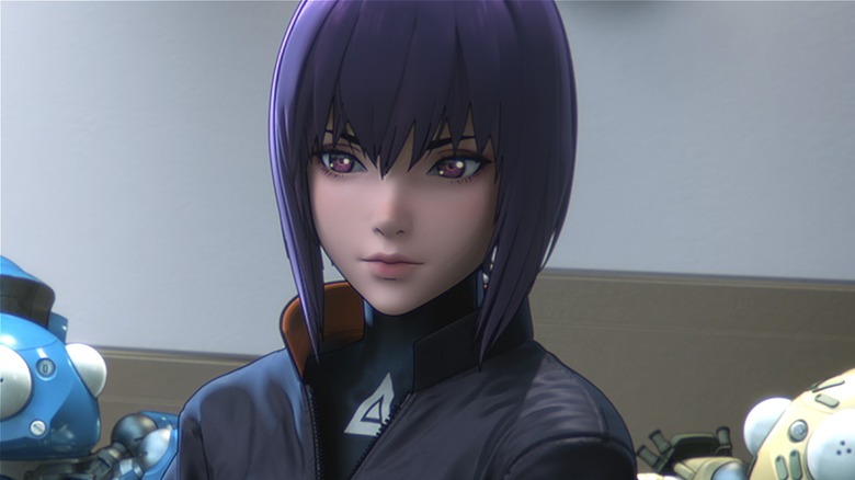 Motoko Kusanagi looking serious in Ghost in the Shell: SAC_2045 Sustainable War