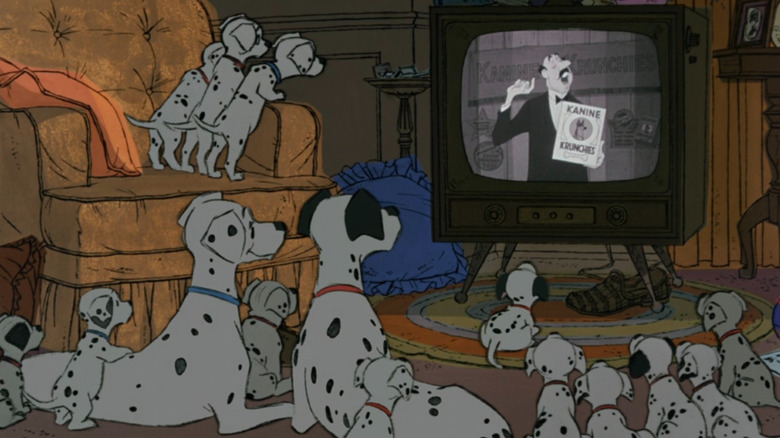 Dalmatians watching the television in 101 Dalmatians