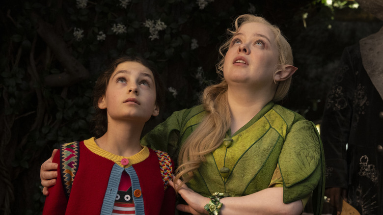 Silky and Fran look up in "The Magic Faraway Tree" (2026)