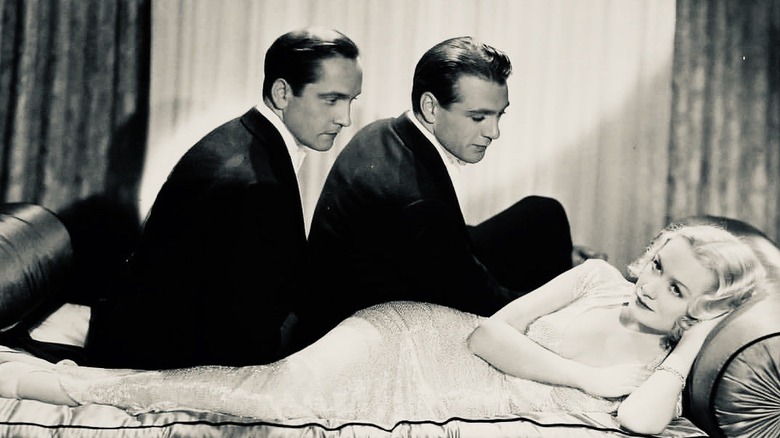 The three leads of Design for Living getting cozy (1933)