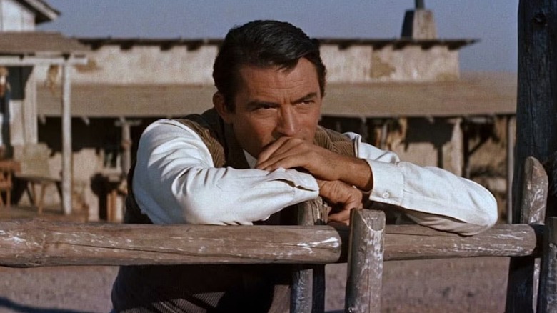 Captain James McKay contemplating his next move in "The Big Country" (1958)