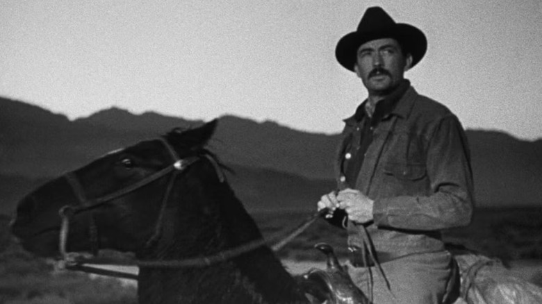 Jimmy Ringo riding his horse in "The Gunfighter" (1950)
