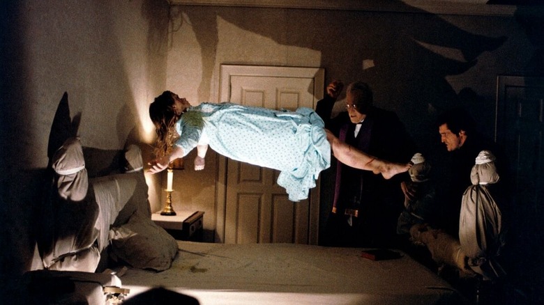 Regan flies off the bed in The Exorcist (1973)